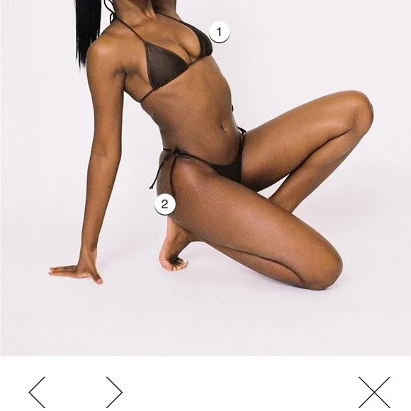 Los Angeles Apparel Chocolate Bikini Set - Picture 3 of 4